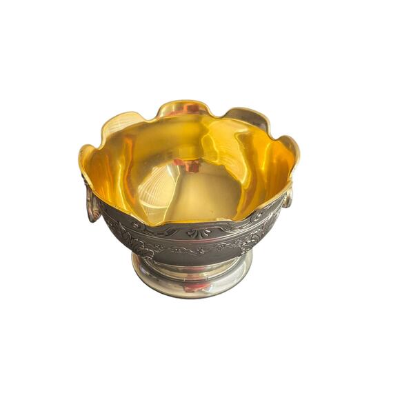 Vintage Silver Plated Ornate Candy Dish with 2 Handles  Japan Tarnish Resistant - Picture 6 of 10